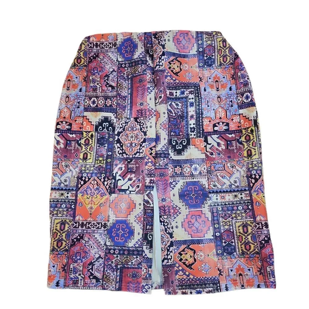 ASOS Multi-Colored Abstract Print Aline Skirt Size 12‎
